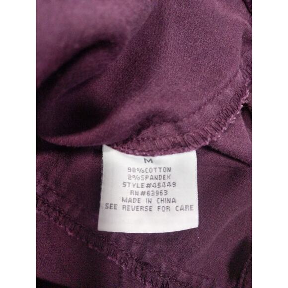 Dressbarn Corduroy Womens Jacket Maroon Cotton Spandex Snap Front Light Medium - Picture 11 of 12